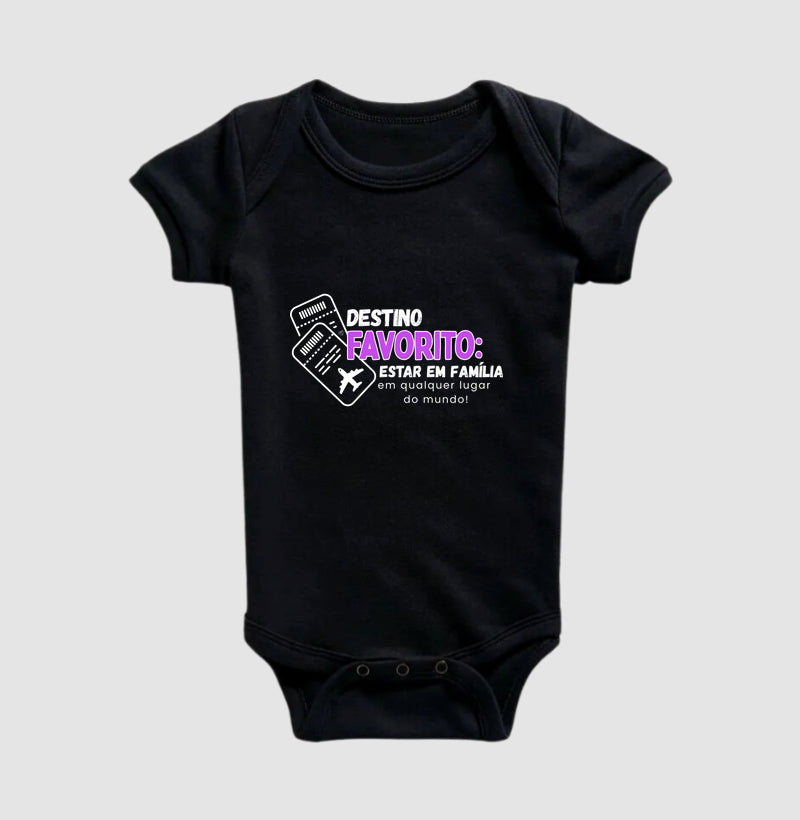 Body Infantil Viagem Família meu  Destino Favorito