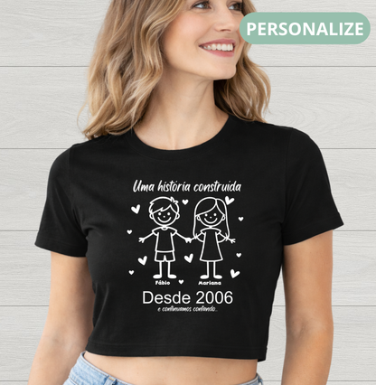 Cropped Personalizado Casal Bonequinhos, uma história juntos