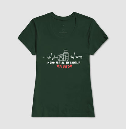 Camiseta Modo Férias em Família Ativado