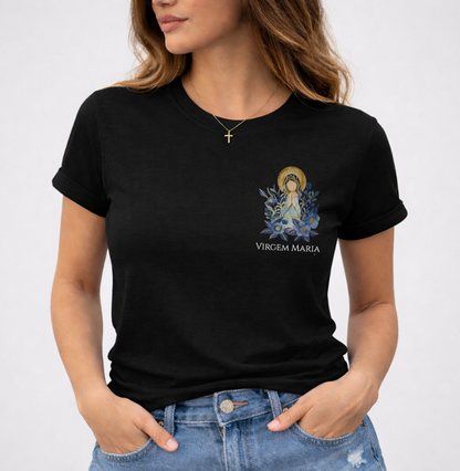 Camiseta Virgem Maria Azul Aquarela