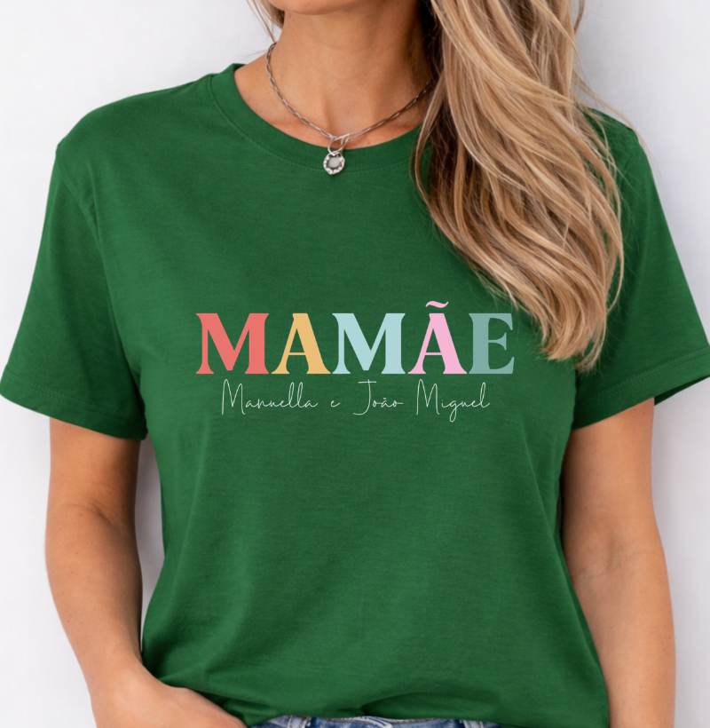Camiseta Personalizada Mamãe Colorida