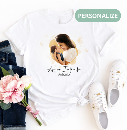 Camiseta Personalizada Mãe e Filho Amor Infinito