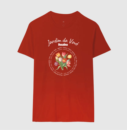 Camiseta Personalizada Jardim da Vovó, Bisavó Buquê de Flores