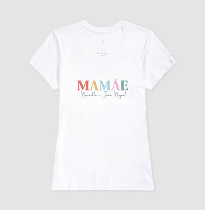 Camiseta Personalizada Mamãe Colorida