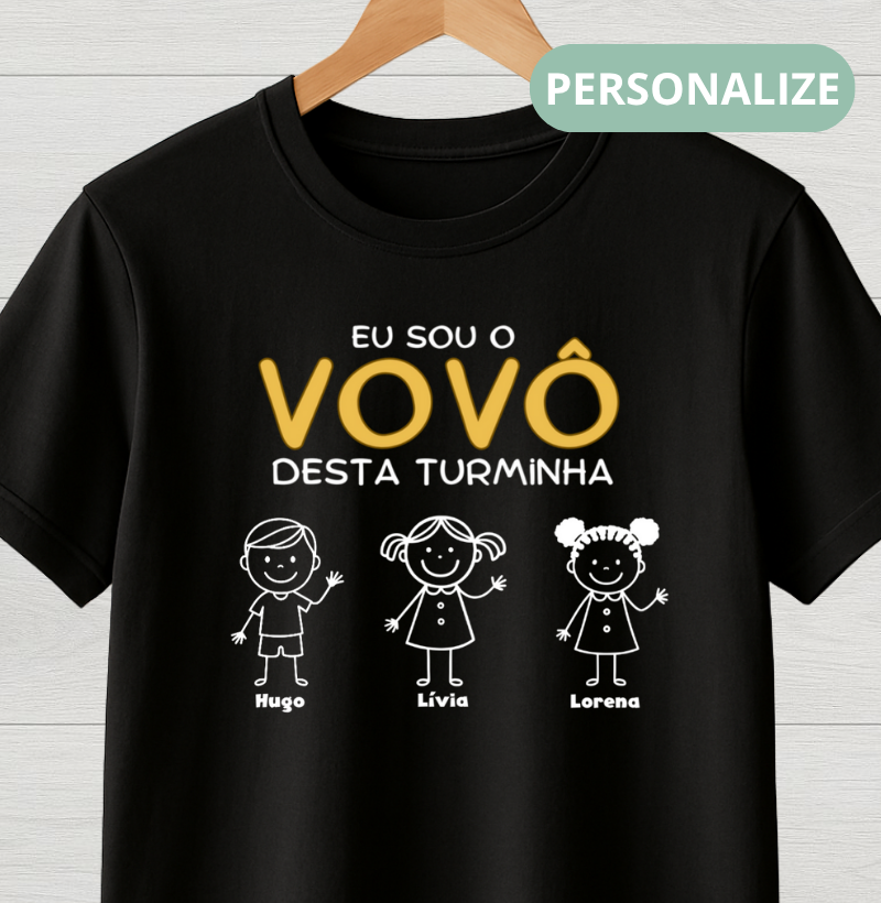 Camiseta Personalizada Eu sou Vovô desta turminha