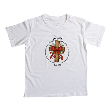 Camiseta Infantil natal Deus amou o mundo