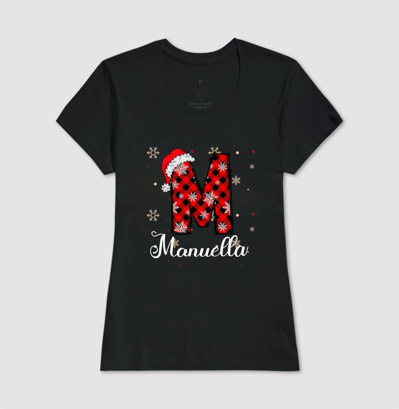 Camiseta Personalizada Natal Inicial do Nome
