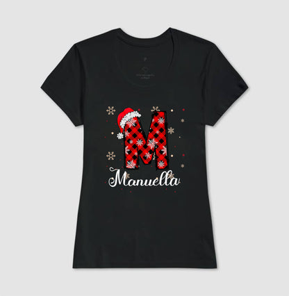 Camiseta Personalizada Natal Inicial do Nome