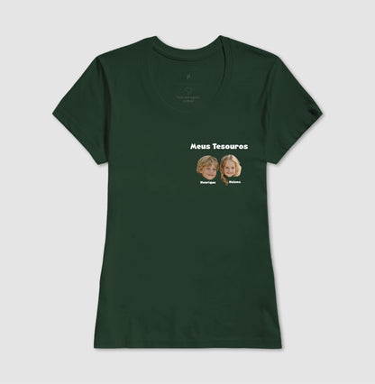 Camiseta Personalizada Meus Tesouros Mãe/Avó