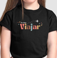 Camiseta Infantil Eu amo viajar 2