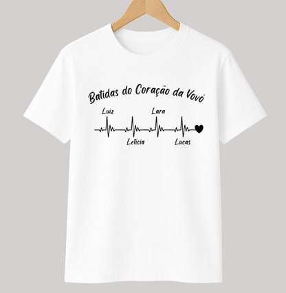 Camiseta Personalizada - Batidas do Coração da Vovó
