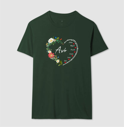 Camiseta Personalizada Avó Coração Floral