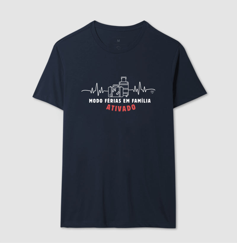 Camiseta Modo Férias em Família Ativado