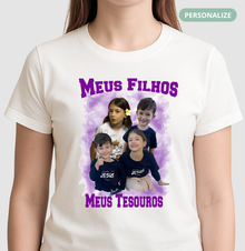 Camiseta Bootleg Personalizada - Meus Tesouros Com fotos