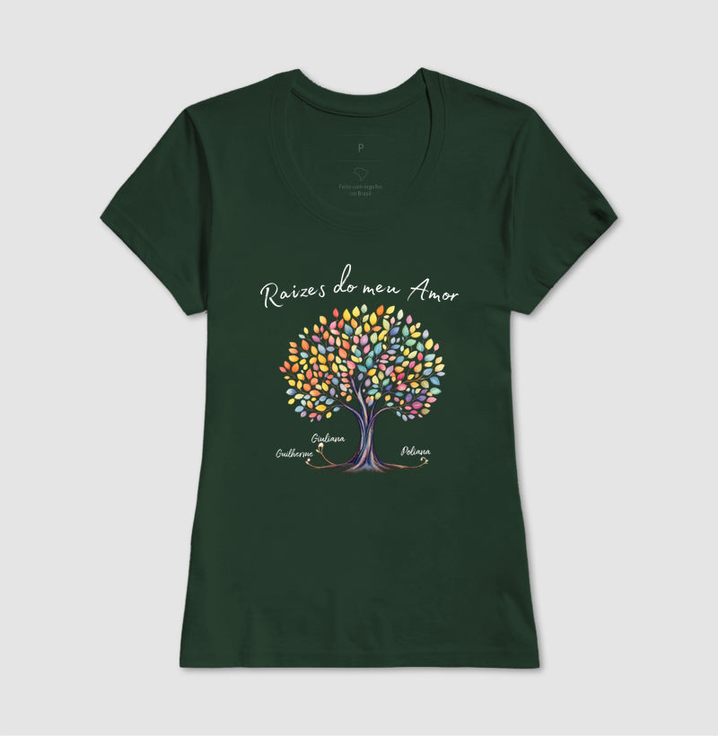 Camiseta Personalizada Raízes do meu Amor Mãe