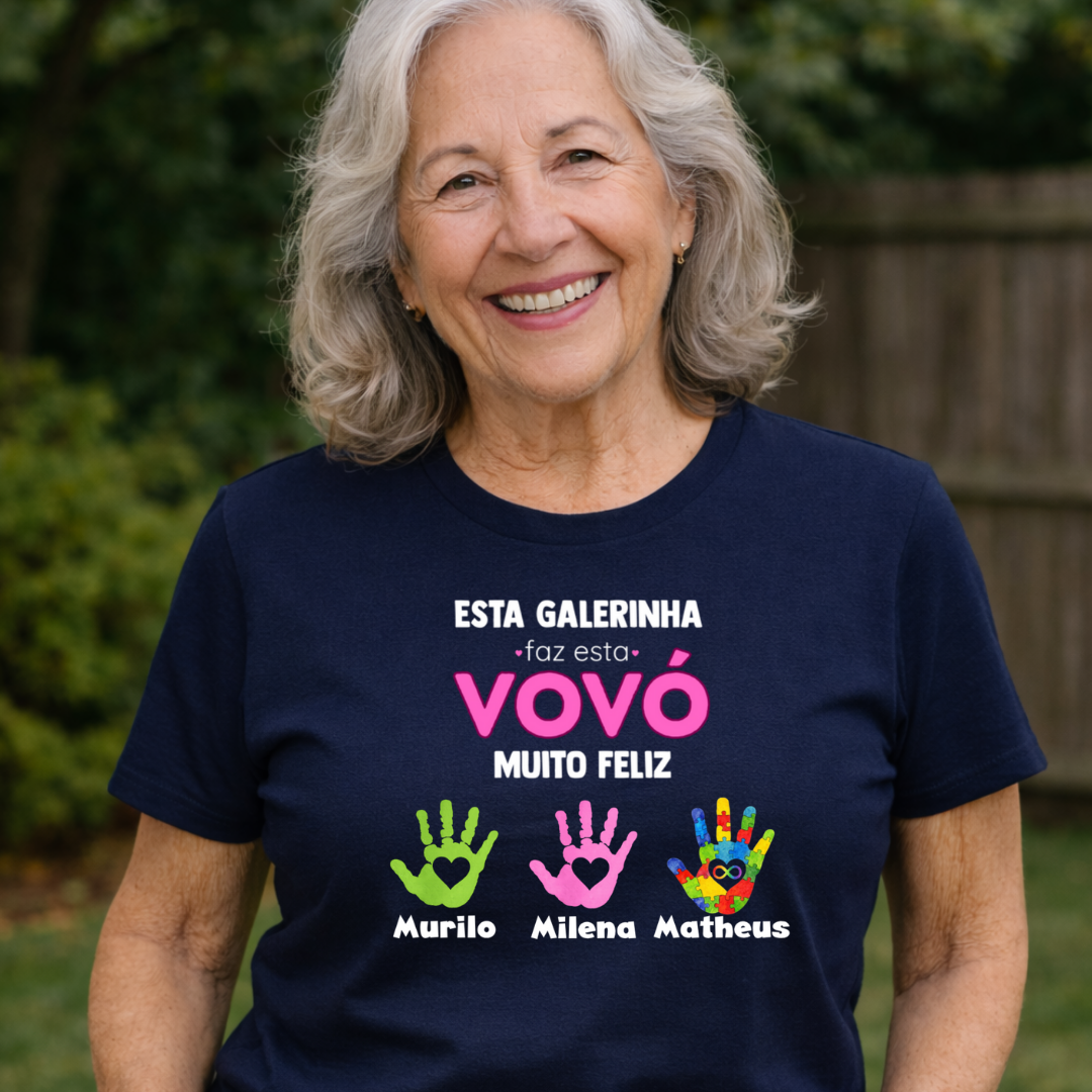 Camiseta Personalizada Esta Galerinha faz a Vovó muito Feliz