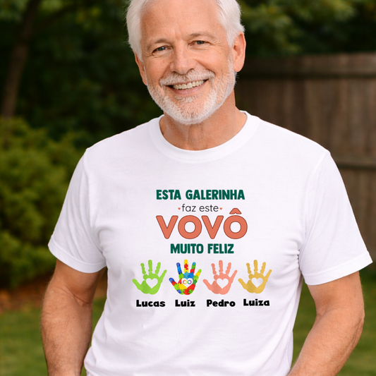 Camiseta Personalizada Esta Galerinha faz o Vovô muito Feliz