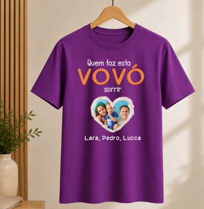 Camiseta Personalizada Quem faz sorrir foto de coração