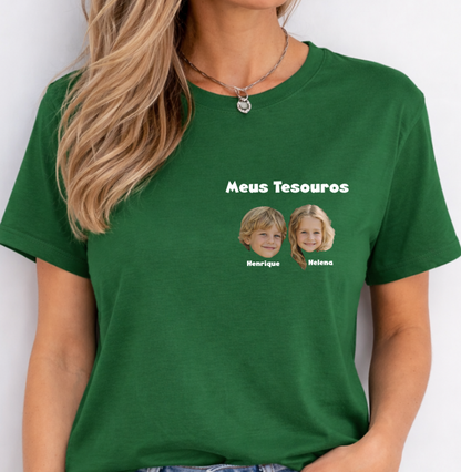 Camiseta Personalizada Meus Tesouros Mãe/Avó