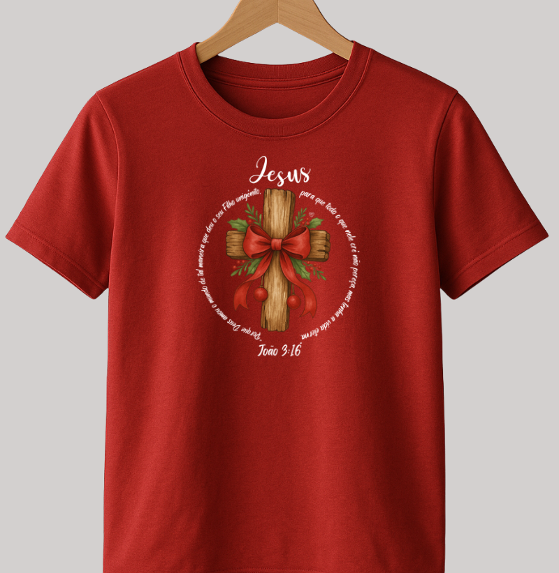 Camiseta natal Deus amou o mundo