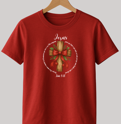 Camiseta natal Deus amou o mundo