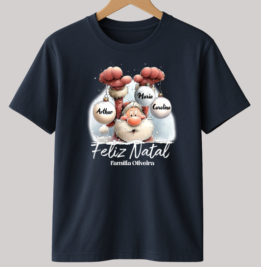 Camiseta Infantil Personalizada Natal Papai Noel