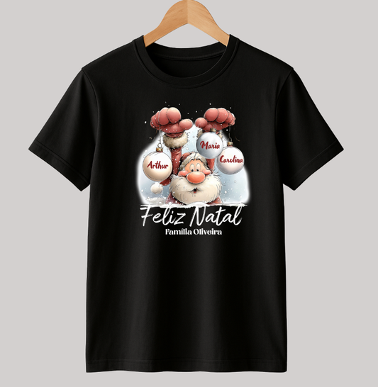 Camiseta Infantil Personalizada Natal Papai Noel
