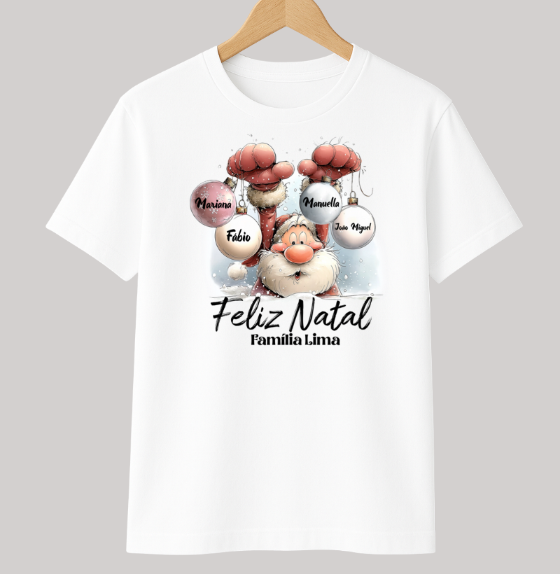 Camiseta Infantil Personalizada Natal Papai Noel