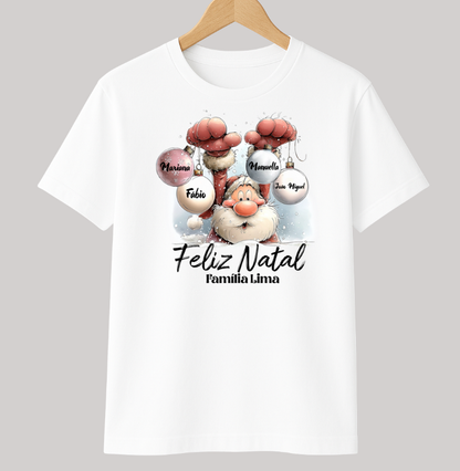 Camiseta Infantil Personalizada Natal Papai Noel