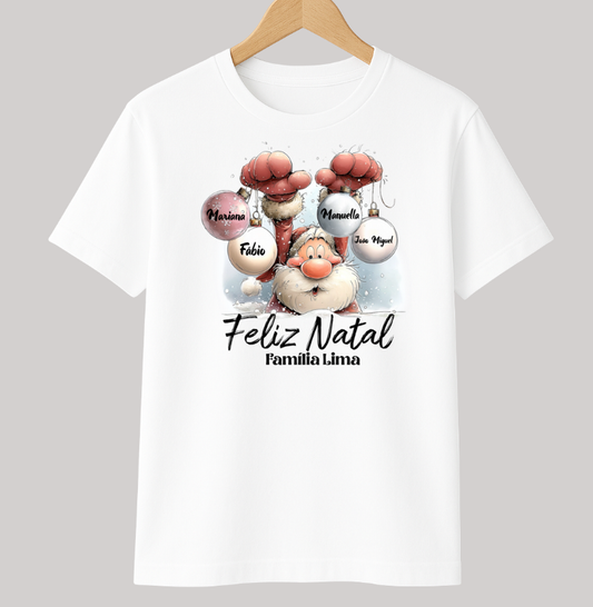 Camiseta Infantil Personalizada Natal Papai Noel