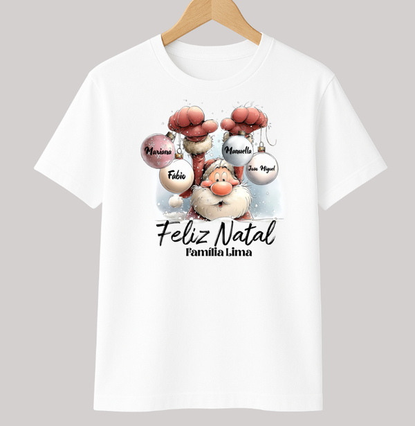 Camiseta Infantil Personalizada Natal Papai Noel
