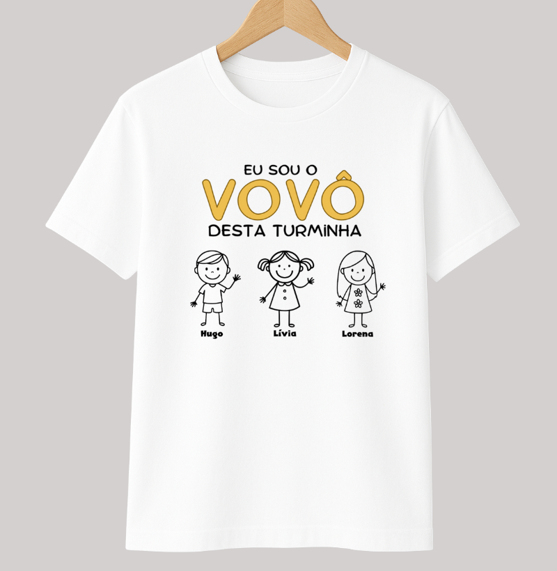 Camiseta Personalizada Eu sou Vovô desta turminha