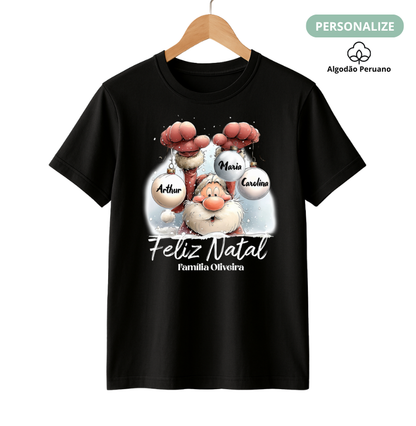 Camiseta Personalizada Natal Papai Noel (Algodão Peruano)