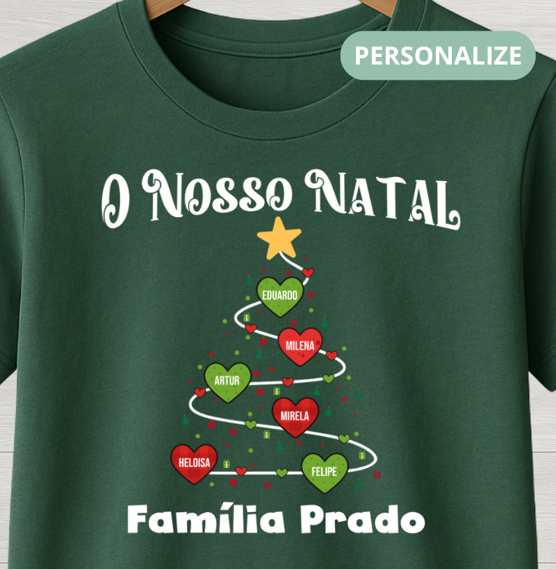 Camiseta Personalizada Árvore de natal com nomes