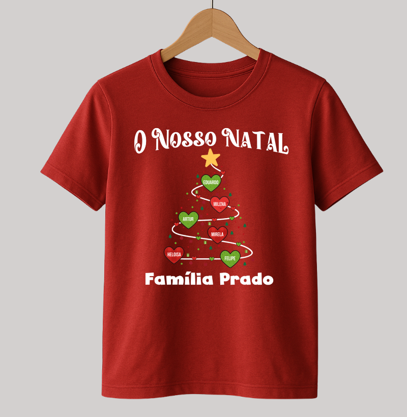 Camiseta Personalizada Árvore de natal com nomes