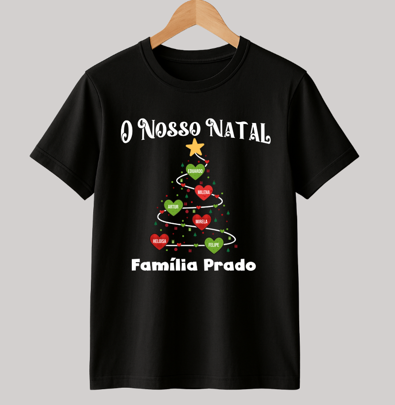 Camiseta Personalizada Árvore de natal com nomes