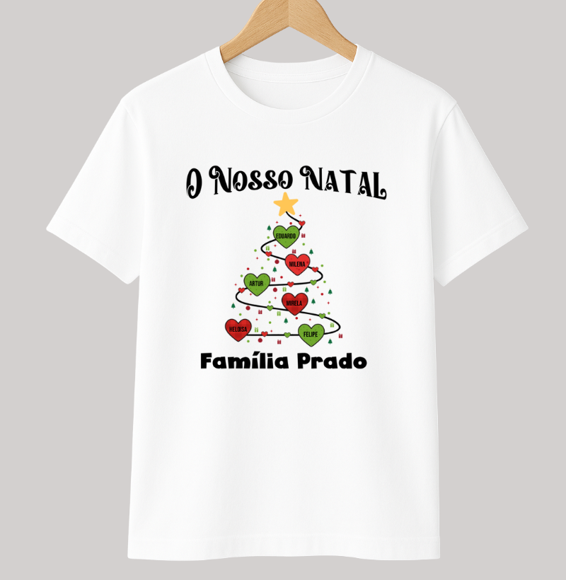 Camiseta Personalizada Árvore de natal com nomes