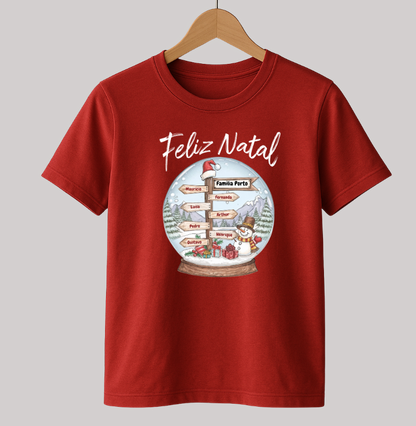 Camiseta Personalizada Globo de Neve Natal