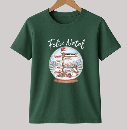 Camiseta Personalizada Globo de Neve Natal