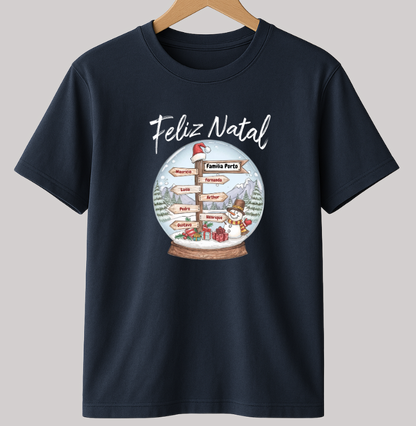 Camiseta Personalizada Globo de Neve Natal