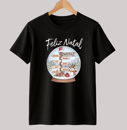 Camiseta Personalizada Globo de Neve Natal