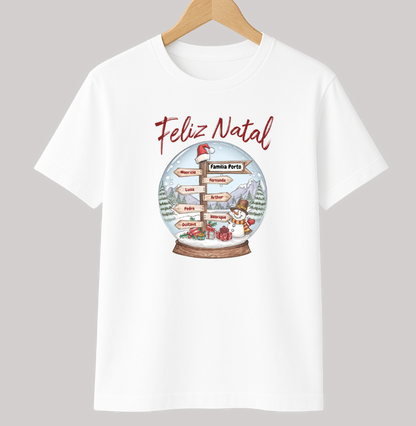 Camiseta Personalizada Globo de Neve Natal