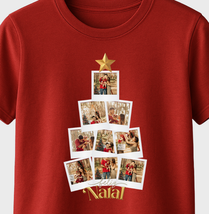 Camiseta Personalizada Árvore de Natal com Fotos