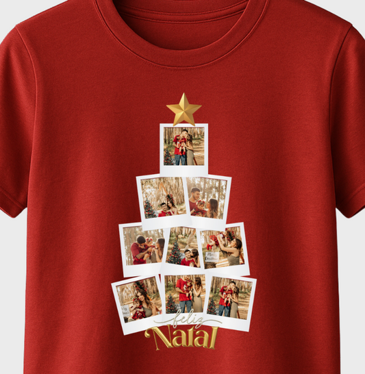 Camiseta Personalizada Árvore de Natal com Fotos