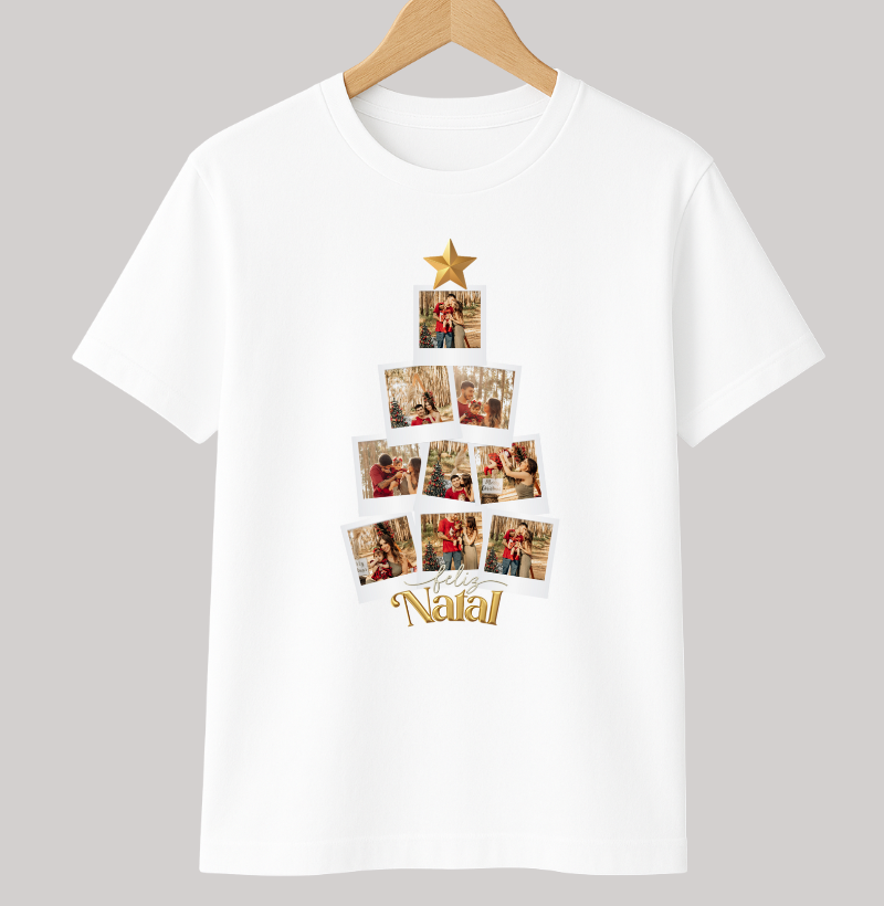 Camiseta Personalizada Árvore de Natal com Fotos