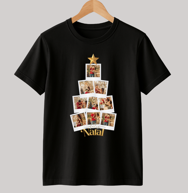 Camiseta Personalizada Árvore de Natal com Fotos