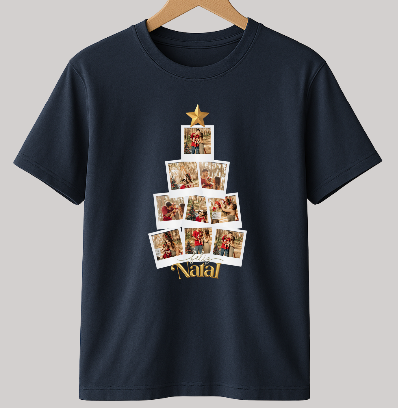 Camiseta Personalizada Árvore de Natal com Fotos