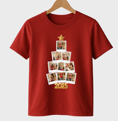 Camiseta Personalizada Árvore de Natal com Fotos