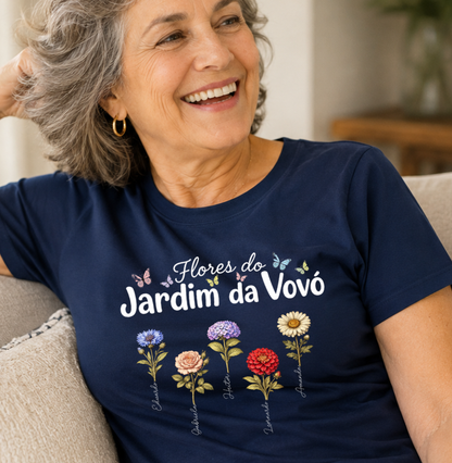 Camiseta Personalizada Flores do Jardim da Vovó