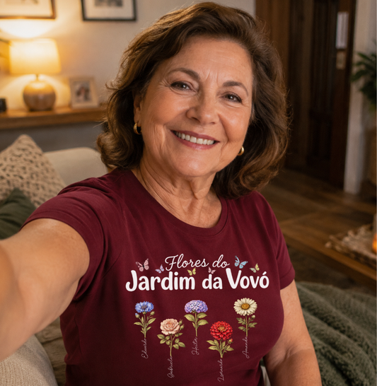 Camiseta Personalizada Flores do Jardim da Vovó
